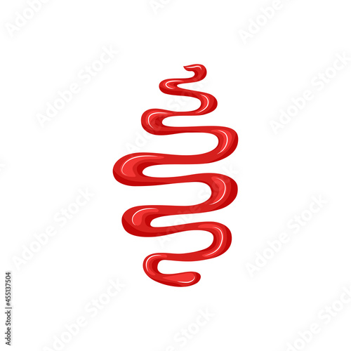 Ketchup sauce on a white isolated background. Spot. Vector cartoon illustration of food