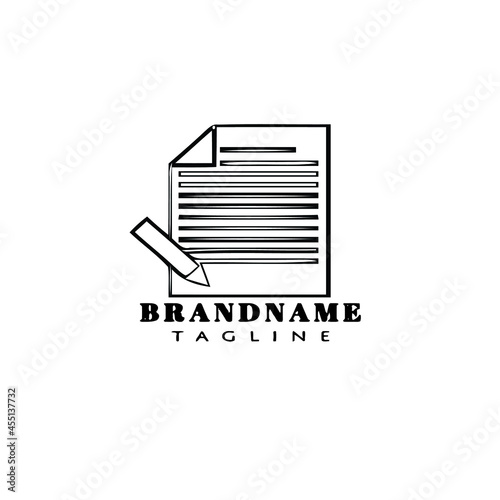 document with pencil logo template icon design vector illustration