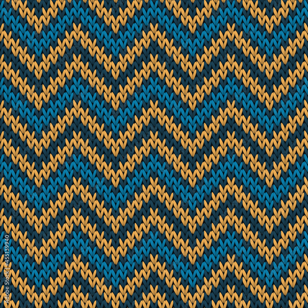 Fototapeta premium Trendy chevron stripes knitted texture geometric