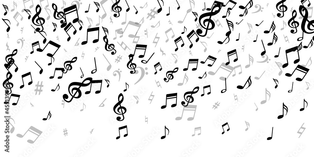 Musical notes flying vector background. Melody Musical notes flying vector background. Melody