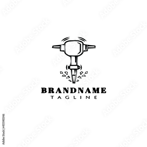 auger cartoon logo design icon template vector flat