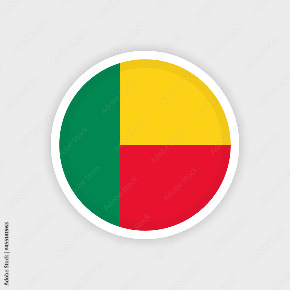 Flag of Benin with circle frame and white background Flag of Benin with circle frame and white background