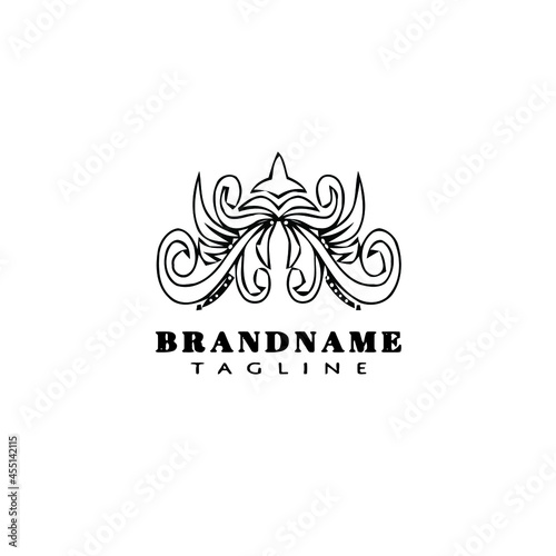 vintage acanthus leaf ornament logo icon design template black isolated vector cute