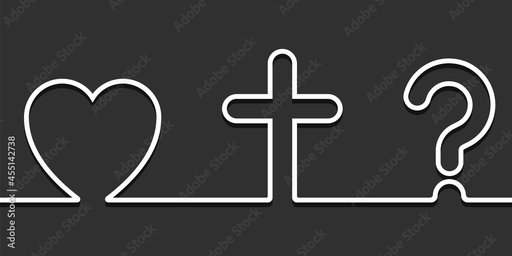 Obraz premium Christian concept. Christian symbols. Vector illustration. Eps