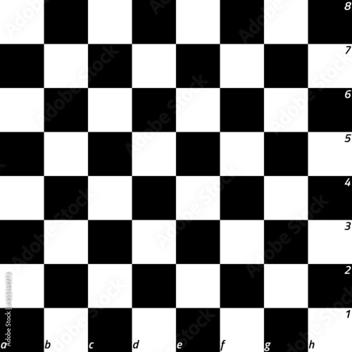 Modern black chess board with letters and numbers background design vector illustration.