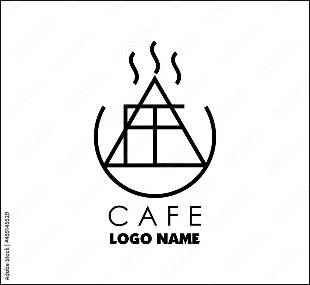 Cafe Name Logo Modern illustration, Creative name logo design