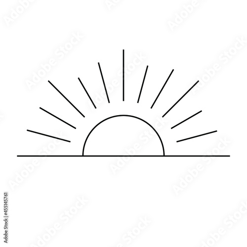 Sunset icon  sunrise icon. Sun and Ocean Icon  vector.