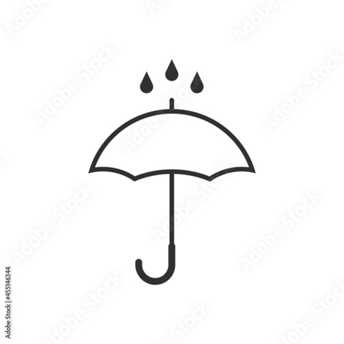 Umbrella and rain drops.Vector illustration isolated on white background.