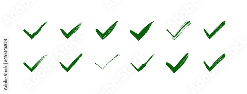 Set of brush checkmark. Collection of a checkmark 