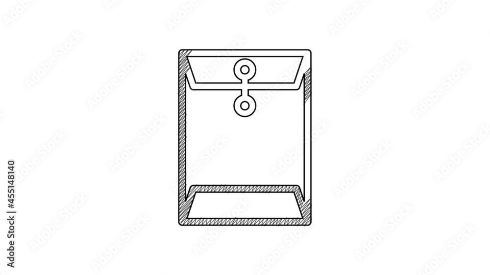 Black line Envelope icon isolated on white background. Email message letter symbol. 4K Video motion graphic animation Black line Envelope icon isolated on white background. Email message letter symbol. 4K Video motion graphic animation
