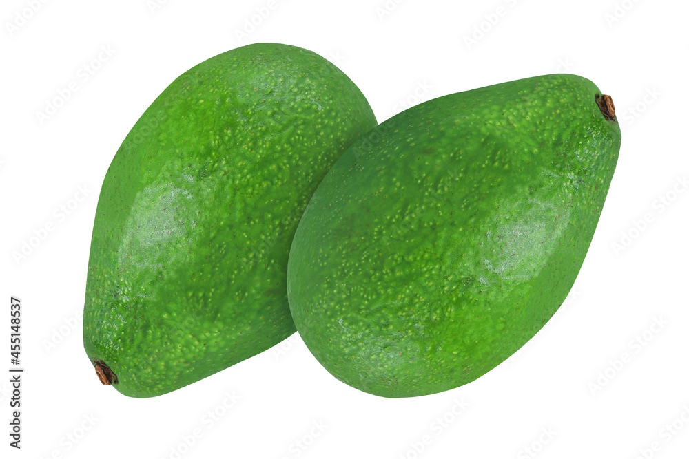 Avocado on an isolated white background. Two avocados Avocado on an isolated white background. Two avocados