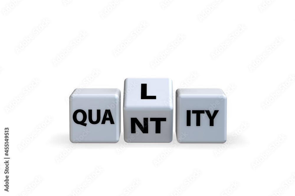 Dilemma of quantity versus quality - 3d rendering Dilemma of quantity versus quality - 3d rendering