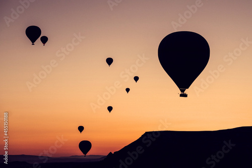 Hot Air Ballons at Goreme Love Valley at Cappadocia © aydinsert