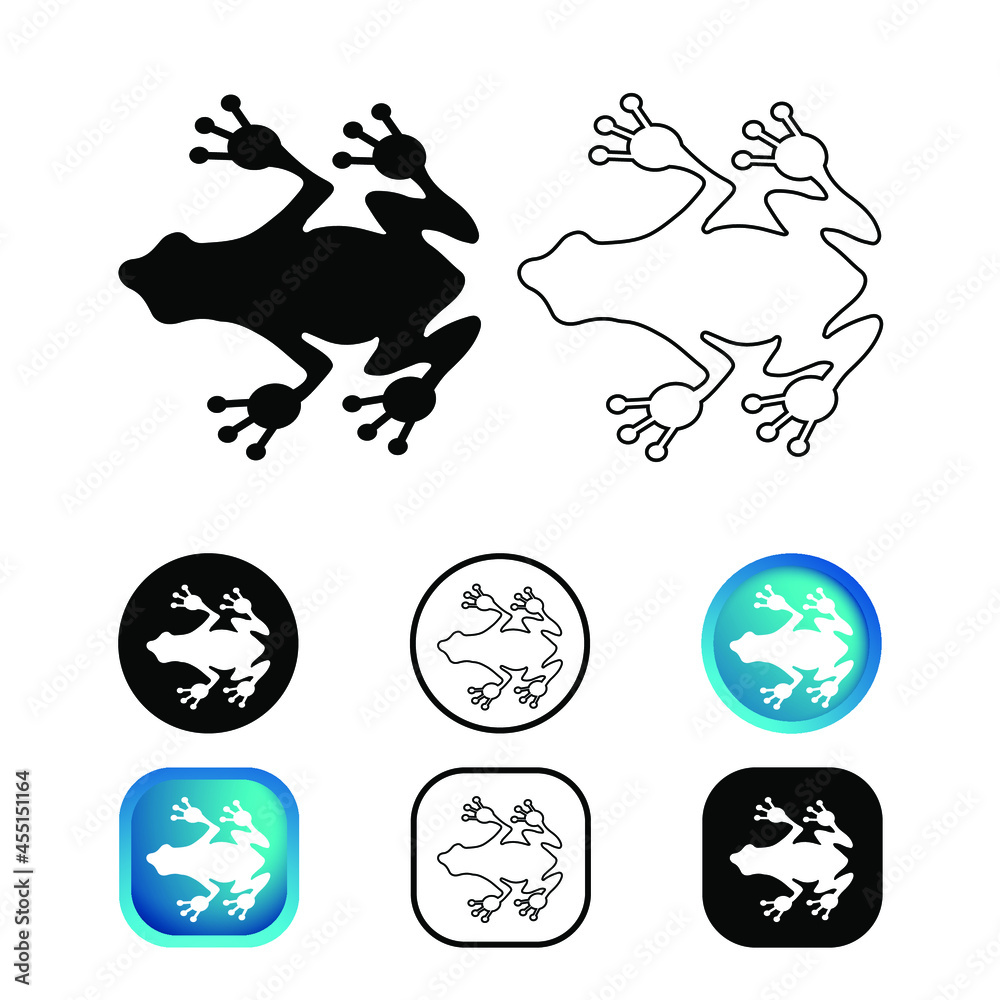 Abstract Frog Animal Icon Set