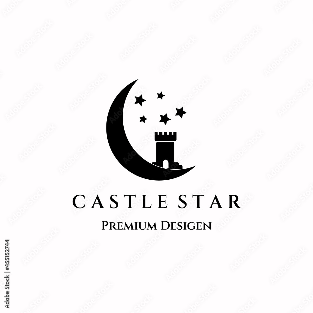 castle vintage logo minimalist icon illustration design