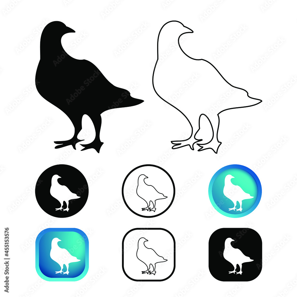Abstract Pigeon Bird l Icon Set