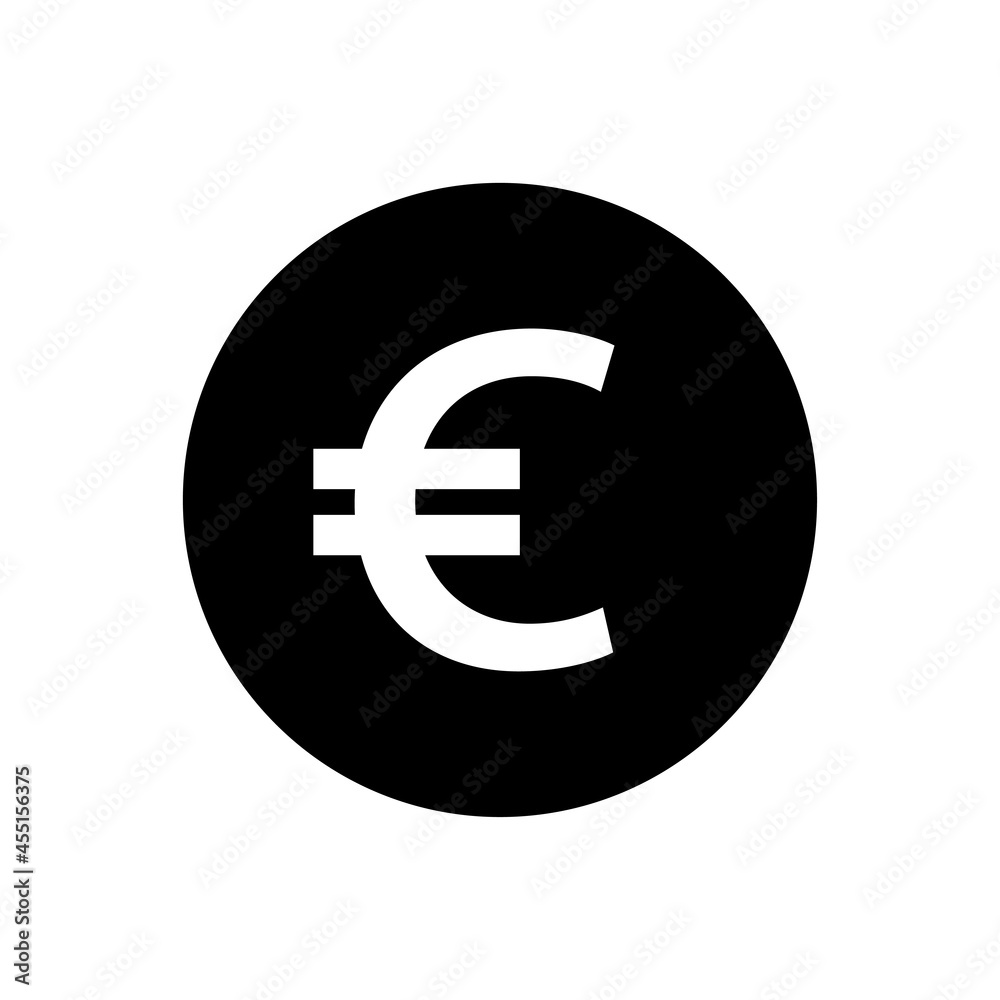 Euro coin icon. Euro currency isolated on white background. Vector illustration Euro coin icon. Euro currency isolated on white background. Vector illustration