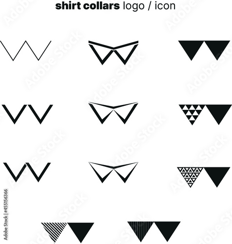 Shirt collars logo icon vector