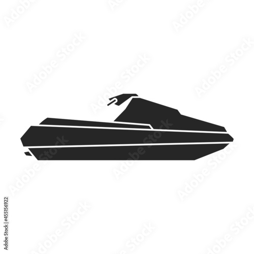 Jet ski vector icon.Black vector icon isolated on white background jet ski.