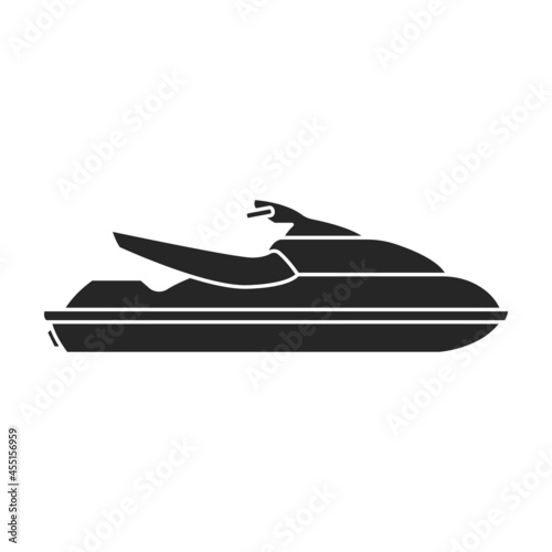 Jet ski vector icon.Black vector icon isolated on white background jet ski.