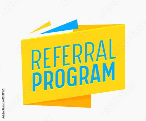 Referral Program Banner for Business or Social Media Ad Campaign. Refer a Friend Marketing Advertisement Promotion