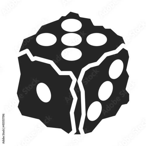 Game dice vector icon.Black vector icon isolated on white background game dice.