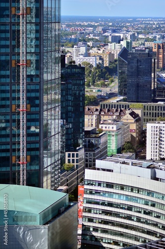 Aerial cityscape of  city from viewing tarrace   photo