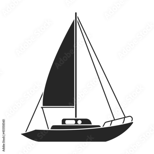 Sail yacht vector icon.Black vector icon isolated on white background sail yacht.