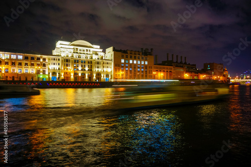 night, river, city
