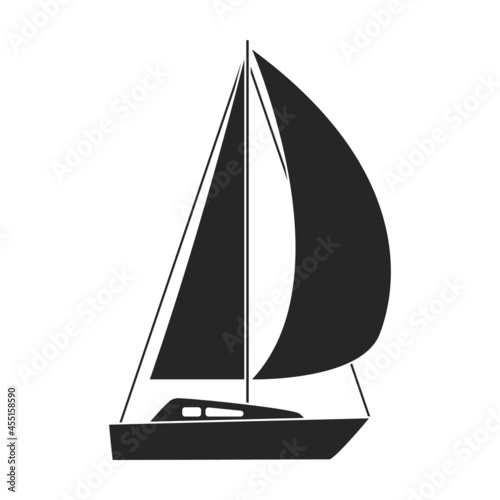 Sail yacht vector icon.Black vector icon isolated on white background sail yacht.