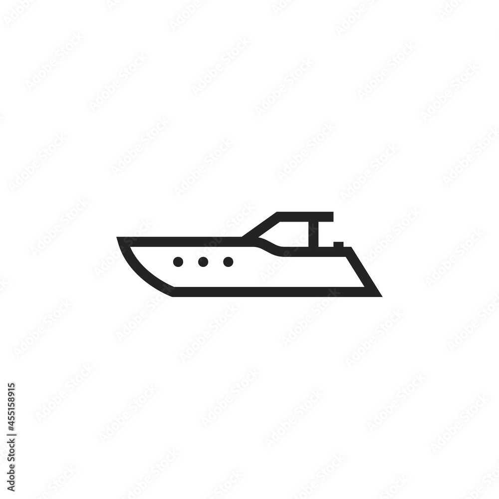 speedboat line icon. water transport symbol. isolated vector image