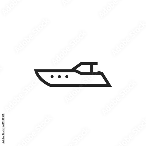 speedboat line icon. water transport symbol. isolated vector image