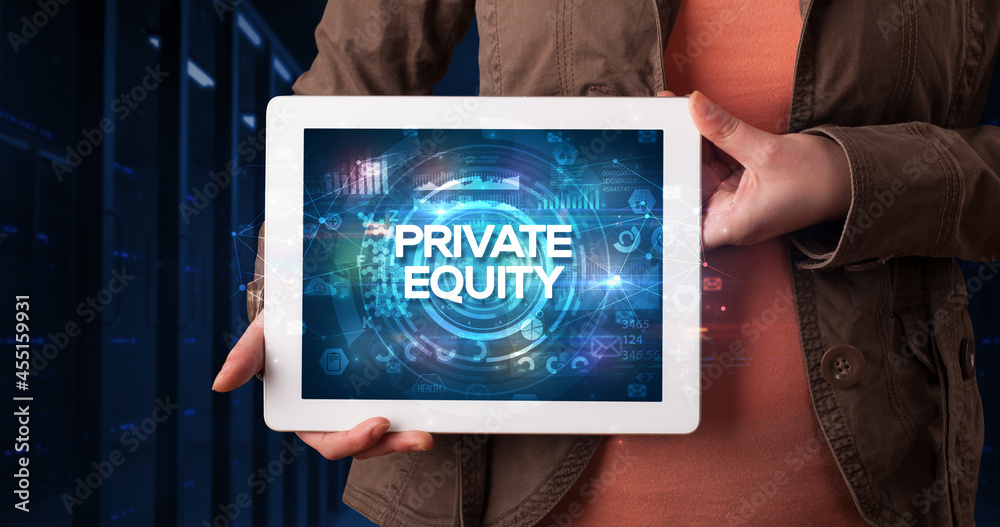 Person holding tablet, business concept Person holding tablet, business concept