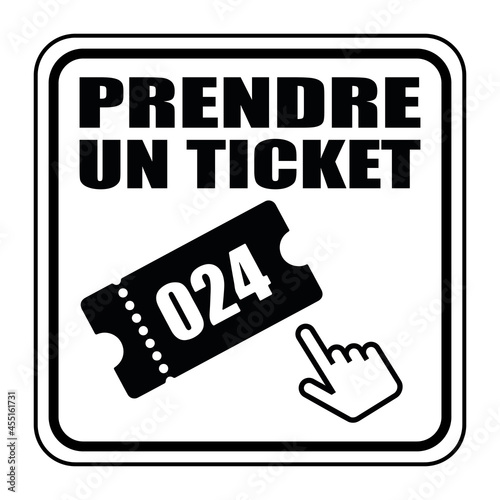 Logo prendre un ticket. photo