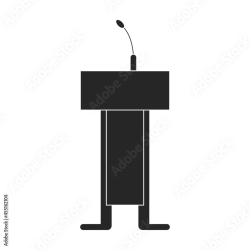 Tribunal podium black vector icon.Black vector illustration podium conference. Isolated illustration of tribunal podium icon on white background.