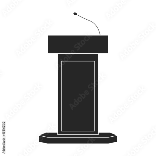 Tribunal podium black vector icon.Black vector illustration podium conference. Isolated illustration of tribunal podium icon on white background.