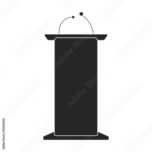 Tribunal podium black vector icon.Black vector illustration podium conference. Isolated illustration of tribunal podium icon on white background.
