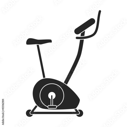 Exercise bike vector black icon. Isolated black illustration icon fitness bicycle.Vector illustration exercise bike on white background.