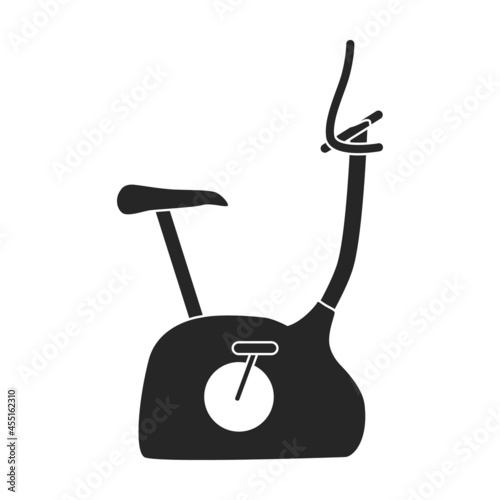Exercise bike vector black icon. Isolated black illustration icon fitness bicycle.Vector illustration exercise bike on white background.