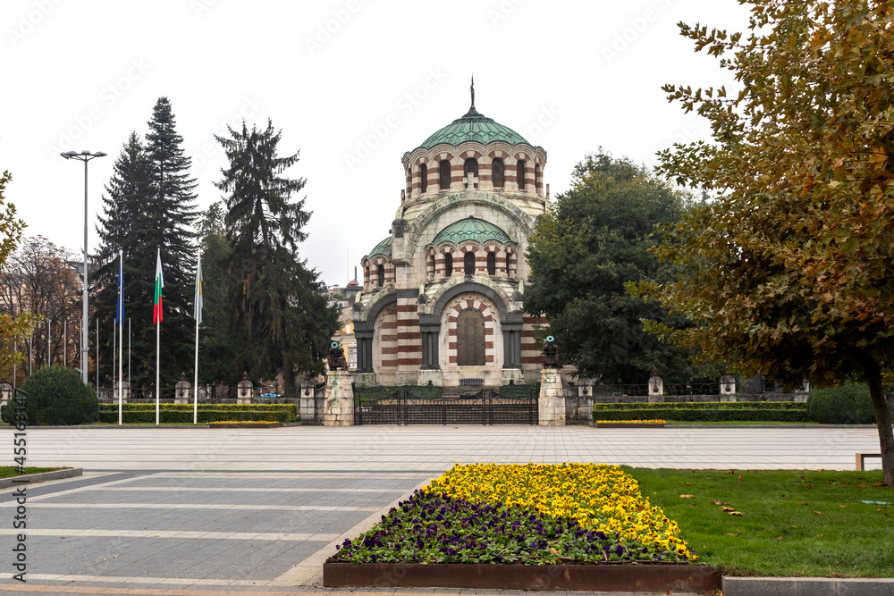Panorama of the center of city of Pleven, Bulgaria