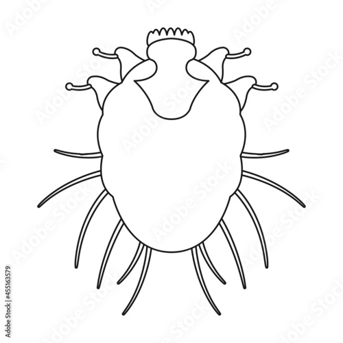 Parasites mite vector icon.Outline vector icon isolated on white background mite parasites.
