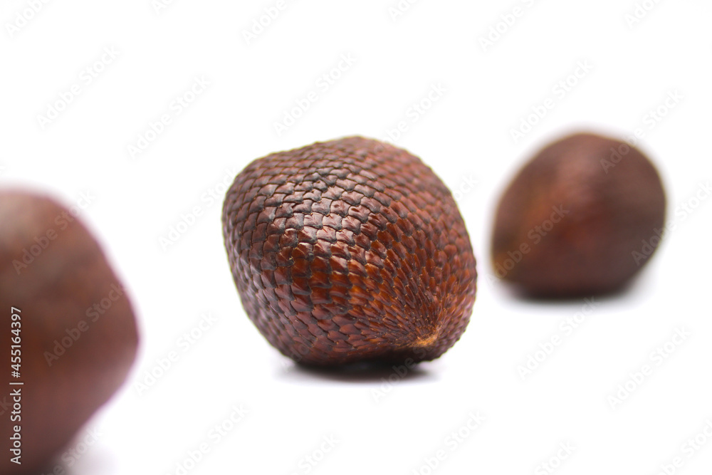 Snake fruit isolated on white background.