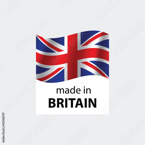 made in Great Britain vector stamp. bagge with Great Britain flag	