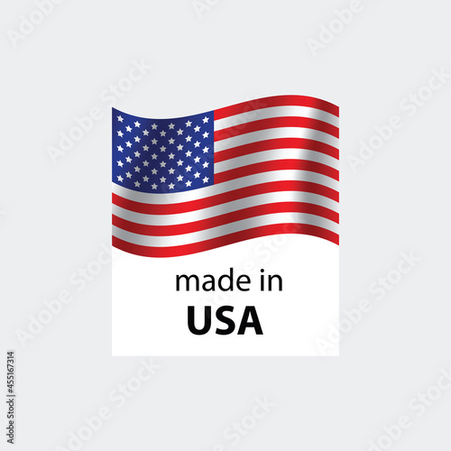 made in USA vector stamp. badge with USA flag