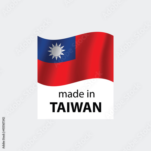 made in Taiwan vector stamp. badge with Taiwan flag	