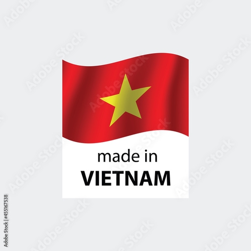 made in Vietnam vector stamp. badge with Vietnam flag	