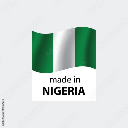 made in Nigeria vector stamp. badge with Nigeria flag	