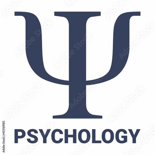 Symbol icon of the academic disciplinary psychology science of the study of mental health. Ideal for institutional and educational materials photo