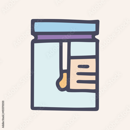 container for biomaterials vector doodle simple color icon