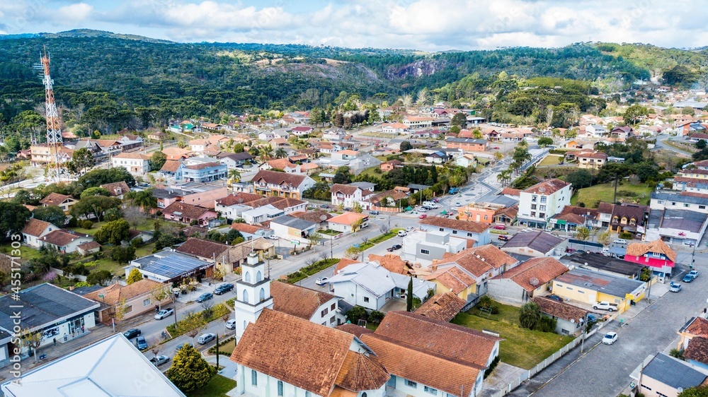 Campo Alegre SC - Aerial view of the city of Campo Alegre, Santa Catarina